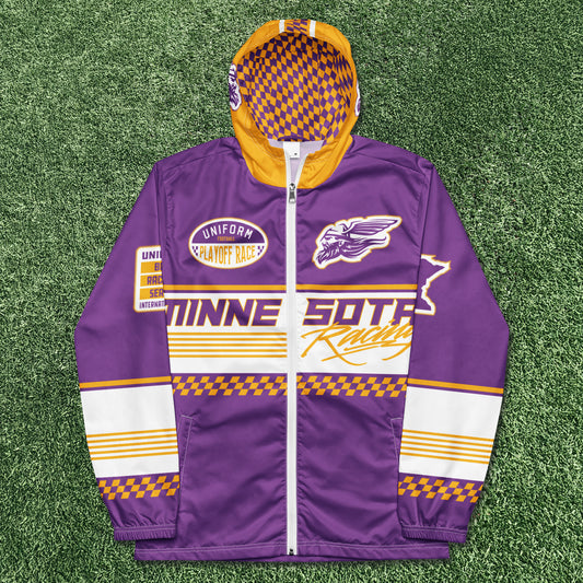 Purple Playoff Race Mens Windbreaker